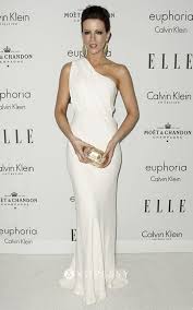 Choose the clothes the stars should be wearing. Kate Beckinsale White Chiffon One Shoulder Dress Xdressy