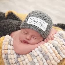 Personalized Newborn Baby Hat: Monogrammed Gift, 43 Colors