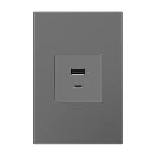 For use with legrand adorne switch wall plates only due to the unique size and shape of the opening of their dimmers, switches, and outlets. Adorne Ultra Fast Usb Type A C Outlet Magnesium Outlets Adorne Collection Wiring Devices