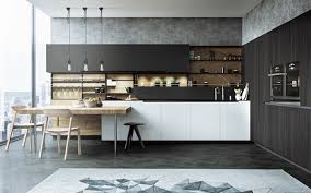 A pretty blue kitchen with a grey floral wallpaper wall and touches of gold and stained wood is vintage chic. Fashionable Black Kitchen Design Ideas 50 Amazing Kitchen Designs
