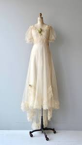 Vintage 1930s Sheer Silk Net Over Attached Slip Wedding Gown With Sheer Net Lace Sleeves Wide Neckline Wedding Gowns Vintage Dresses Wedding Dresses Vintage