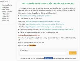 Bấm nút  tra điểm . Xem Ä'iá»ƒm Chuáº©n Vao Lá»›p 10 Vincendes