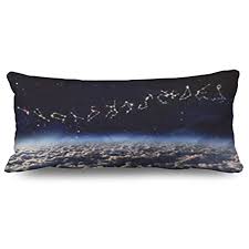 Biosense Memory Foam Pillow Cover 20x54 Inches Body Pillows Covers Zodiac Signs Twelve Horoscopes Universe Space Nasa Sign Decorative Decorative Pillow Cases Velvet Cushions Body Pillow Covers