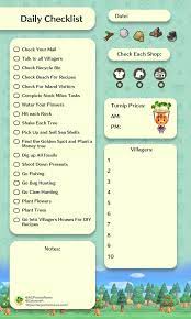 I Made A Checklist So We Could Check Out Daily Tasks Each Day I Hope Our Helps Ac Newhorizons Animal Crossing Animal Crossing 3ds Animal Crossing Game