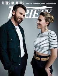 You can check out photos from the photoshoot, behind the scenes, and screen. Actors On Actors With Scarlett Johansson Jan 2020 Chris Evans Forum