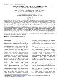 Segmentasi pasar, penargetan pasar dan pemosisian. Pdf Analisis Segmentasi Pasar Pelayanan Kesehatan Di Rsia Siti Fatimah Makassar