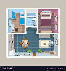 Flat Architectural Plan Top View Position Vector Image On Vectorstock Small House Design Plans Sims House Design Home Design Plans