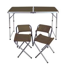 Vongrasig 6 pieces folding patio dining set, all weather small metal outdoor table and chair set, garden patio furniture set w/umbrella, glass table & 4 folding chairs for lawn, deck, backyard, black. China Outdoor Folding Table And Chair Sets Self Driving Portable Picnic Table Sets China Folding Tables Folding Dining Table