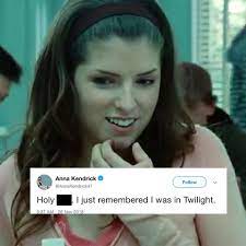 Twilight devotees loved the movie but filming it was not much fun, according to anna kendrick. Movieclips Anna Kendrick Legit Forgot She Was In Facebook