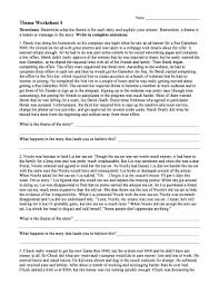 Identifying themes worksheets to print: Theme Worksheet 4 Answer Key Fill Online Printable Fillable Blank Pdffiller