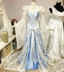 Elvish Or Ice Princess Fantasy Dress Fantasy Gowns Beautiful Dresses