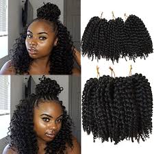 Some hair braids may need just 10 minutes to do them while the other hair braids may require more than an hour to finish. Amazon Com 6 Piece Flyteng 8 Inch Marlybob Kinky Curl Crochet Hair Extensions Black Color Crochet Braids Marlybob Crochet Hair Curly Weave Hair Synthetic Braiding Hair Beauty