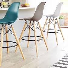 2xhome Set Of 2 25 Seat Height Modern Chair Plastic Bar Stool Counter Stools With Back Eiffel Chairs Natural Wood Legs Black Walmart Com Bar Stools Counter Stools With Backs Stools
