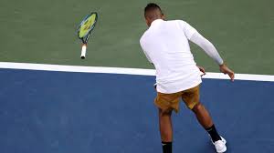 Kyrgios offered up meek returns on match point and after shaking hands with his opponent at the net, threw his racket over the stands and out of the stadium as several spectators booed him. Fiery Kyrgios Smashes Racquets Tosses Shoes In Loss