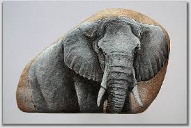 Elefant 2 Steine Bemalen Steinkunst Elefant