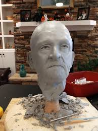 New work. Sculpted in Monster clay, 1/3 scale. Portrait of an early human.