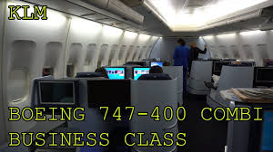 Klm Boeing 747 400 Combi Business Class Lower Deck Amsterdam New York Jfk