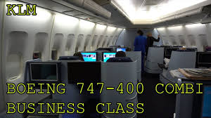 klm boeing 747 400 combi business class lower deck amsterdam new york jfk