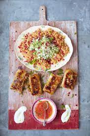 Jamie Oliver S 15 Minute Meals Crackin Crab Briks With Couscous Salad Salsa Cbc Life Recipe 15 Minute Meals Jamie Oliver Recipes Jamie Oliver Healthy Recipes