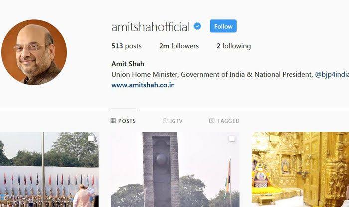 Image result for Amit Shah joins Instagram