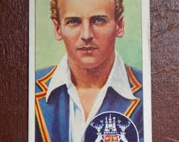 Vintage, John Player, Sammlerstück, Zigarette Karte, 1938, Cricket, Nr. 13,  Joseph Hardstaff, England, Cricket, Retro, Erinnerungsstücke, Sport,