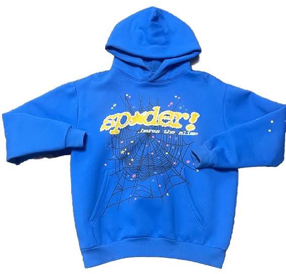 Vibrant colorways like royal blue and slime yellow define Sp5der's palette, AI generated