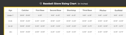 uncommon baseball glove size chart for adults 2019