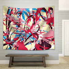 Wall26 Vector Colored Abstract Pattern Graffiti Fabric Wall Tapestry Home Decor 68x80 Inches Walmart Com Walmart Com