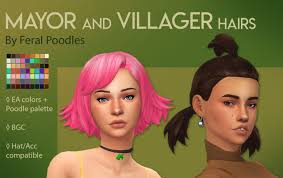 Mayor And Villager Hairs In 2020 Animal Crossing Hair Animal Crossing Hair Styles