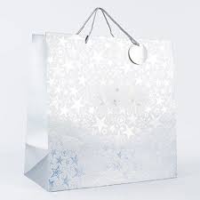 Simply place your basket in the bag, gather at the top and tie with a pretty ribbon or twist tie. Silver Stars Extra Large Square Gift Bag Pearl Design Large Gift Bags Silver Stars