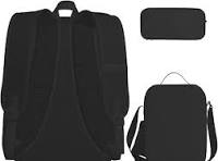 PartyUnix Schöner lila Glitzer Drucke Rucksack 3-teiliges Schulranzen mit  Lunchbox und Federmäppchen Set - Geeignet für Jungen und Mädchen, Schwarz ,  ...