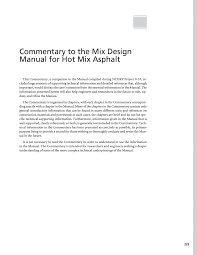 commentary to the mix design manual for hot mix asphalt a