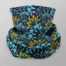 Turquoise floral stock photos and images. Multi Purpose Scarf With Turquoise And Yellow Floral Pattern 12020 Willsoor