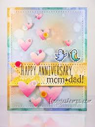Happy Anniversary Mom And Dad Card With Distress Inks Happy Anniversary Cards Dad Cards Valentines Cards