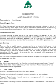 Most asset managers actually find jobs in the technology and finance industries. Job Description Asset Management Officer Pdf Free Download