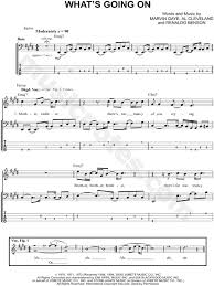 Marvin Gaye What S Going On Bass Tab In E Major Download Print Bass Tabs Marvin Gaye Lyrics Marvin Gaye