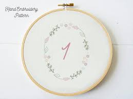 Embroidery hearts embroidery applique cross stitch embroidery embroidery patterns. Bundle 1 10 Numbers In Floral Frame Hand Embroidery Pdf Pattern Instructions En