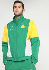 Adidas nba bold track jacket boston celtics la lakers track top men's deadstock. Nike Performance Nba Boston Celtics Courtside Tracksuit Club Wear Clover Amarillo White Green Zalando Co Uk