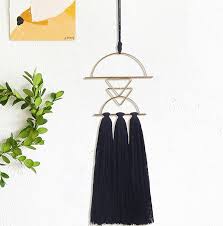 5 out of 5 stars. Buy Boho Wall Decor Small Macrame Wall Hanging Brass Wall Art Tassel Handmade Black Cute Home Decor Online In Indonesia B08kvzyhkl