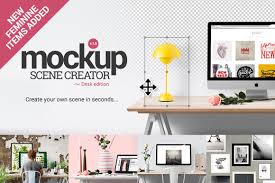 Mockup Scene Creator Desk Edition Scene Creator Creative Market Mockup