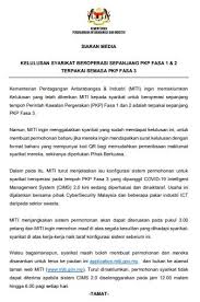 Surat yang kami kongsikan seperti. Amax Ho On Twitter Dear Miti Do We Have To Reapply To Miti For The Earlier Approval Granted By Other Government Agencies Like Jkr Or Dosh Approval To Operate Critical Works During