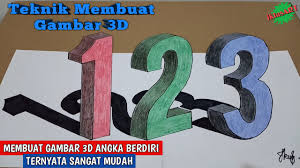 Guna mencapai akurasi serta mempercepat proses kerja pada saat pencetakan di atas kertas, gutenberg memerlukan hampir 50.000 blok metal yang terdiri dari berbagai macam jenis huruf (metal type). Cara Menggambar 3d Menggambar 3 Dimensi Angka 123 Berdiri Dengan Sangat Mudah Youtube