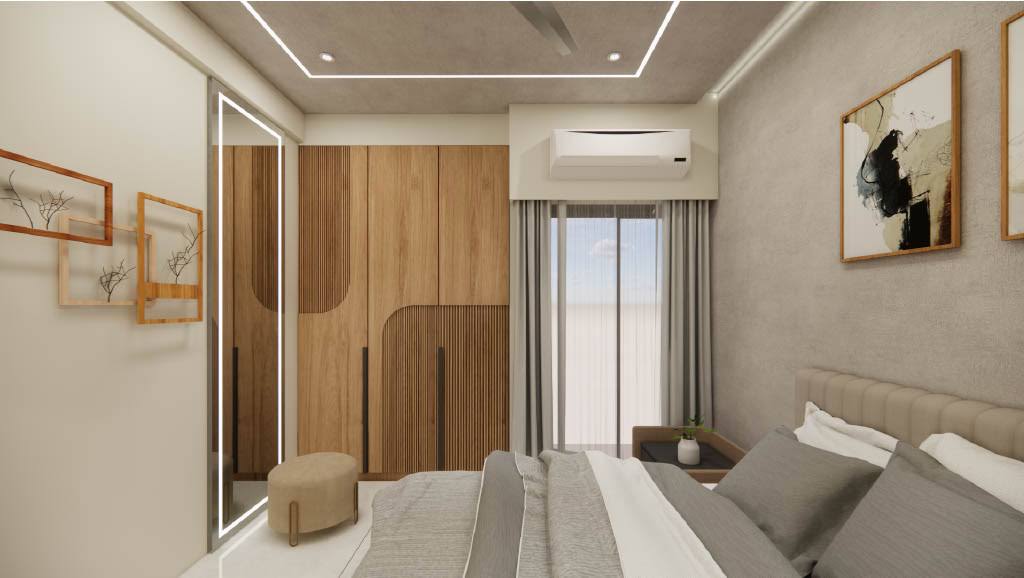 Luxury Bedroom Design for 3BHK Flat Vadodara product image