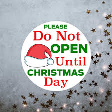 Do Not Open Until Christmas Day Stickers | Santa Hat Gift Labels