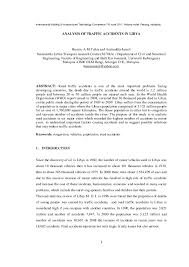 Traffic congestion and its effects. Pdf Analysis Of Traffic Accidents In Libya Hussin A M Yahia Academia Edu