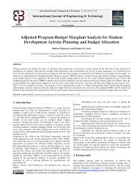 1 executive summary malaysia weathered a tough economic storm this year inaugurated by the collapse of oil and gas prices, with the ringgit and our foreign. Pdf Adjusted Program Budget Marginal Analysis For Student Development Activity Planning And Budget Allocation