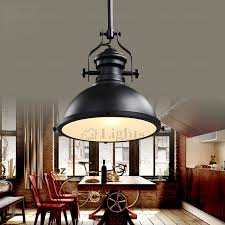 Wrought Iron Fixture Black Industrial Pendant Light