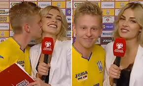 The story of vlada and oleksandr comes under some of the most beautiful romances that took birth unexpectedly. Oleksandr Zinchenko Kisses Tv Reporter Vlada Sedan On The Cheek In Live Interview Daily Mail Online