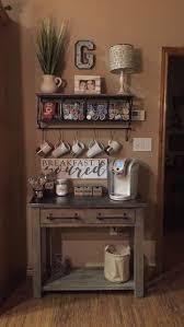 So Much Fun Making This Coffee Bar A Lot From Hobby Lobby Coffee Bar Home Home Coffee Bar Rustic Coffee Station