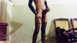 Shemale Taking Big Cock Stocking Body: Latex Porn